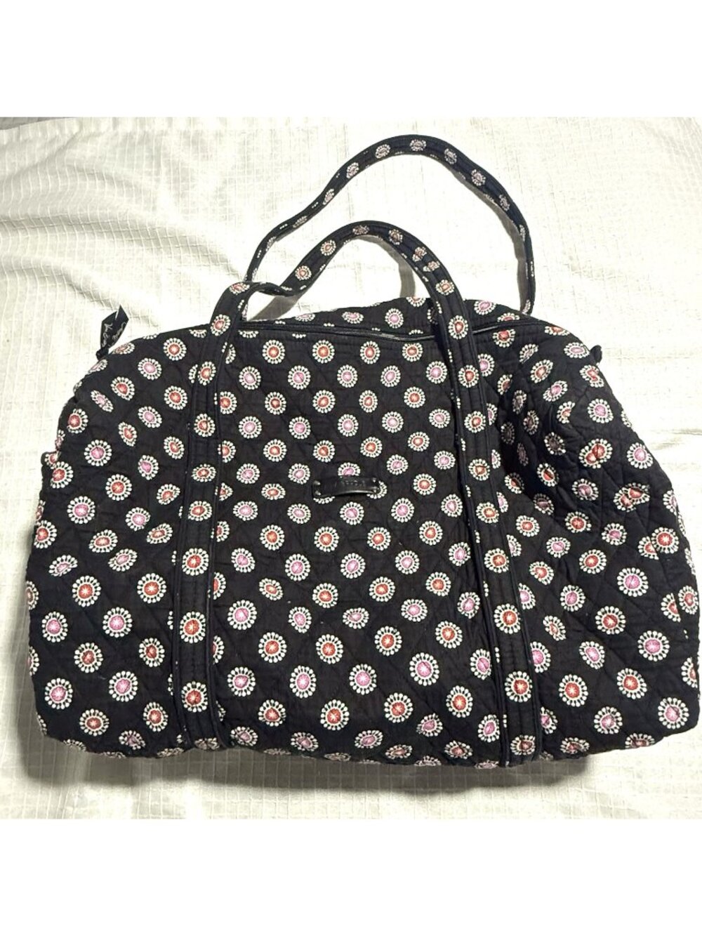 Vera Bradley Weekender Duffel Bag Classic Black Pattern Retired Travel Resort